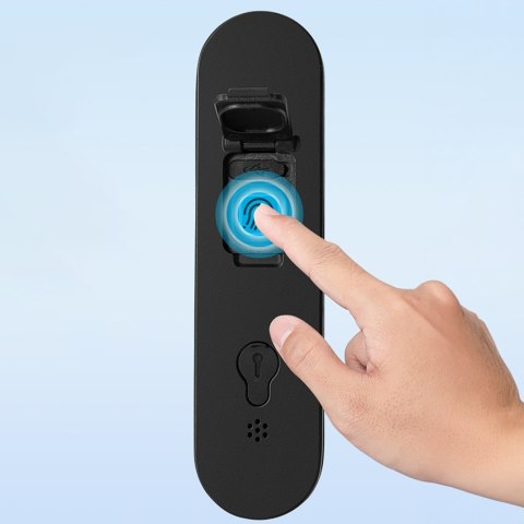 Zapięcie rowerowe SMART z czytnikiem linii papilarnych i Bluetooth - czarne