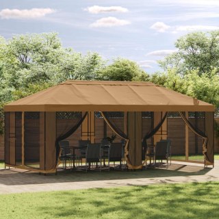 Altana z bokami 6 x 3 m Beżowy Poliester i Stal 190