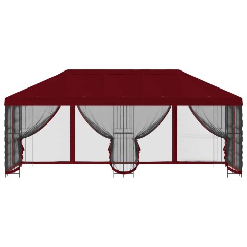 Altana z bokami 6 x 3 m bordowy Poliester i Stal 190