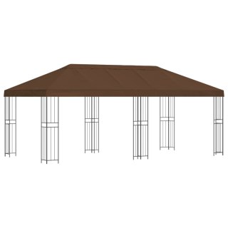 Altana z bokami 6 x 3 m brązowy Poliester i Stal 190