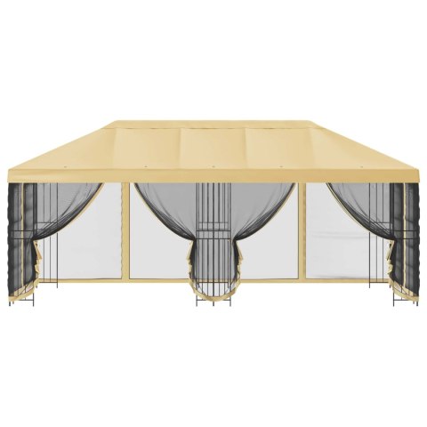 Altana z bokami 6 x 3 m kremowy Poliester i Stal 190