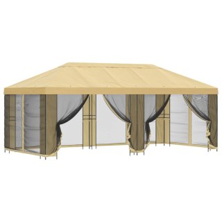 Altana z bokami 6 x 3 m kremowy Poliester i Stal 190
