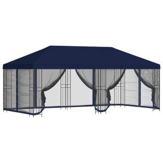 Altana z bokami 6 x 3 m niebieski Poliester i Stal 190