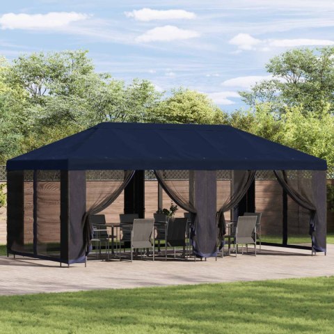 Altana z bokami 6 x 3 m niebieski Poliester i Stal 190