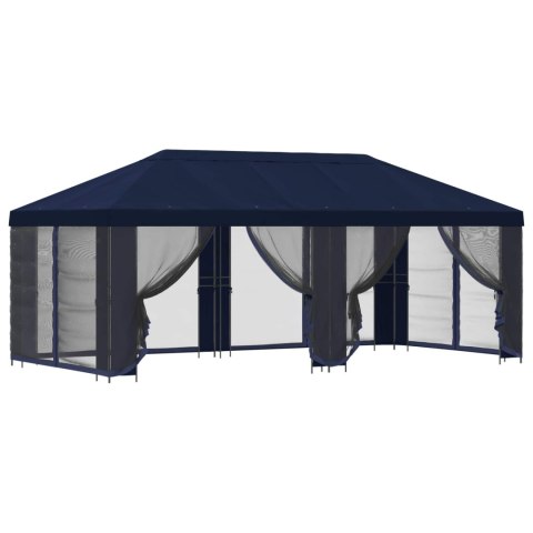Altana z bokami 6 x 3 m niebieski Poliester i Stal 190
