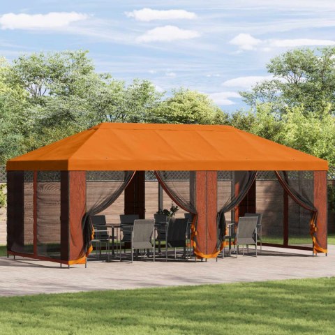 Altana z bokami 6 x 3 m pomarańczowy Poliester i Stal 190