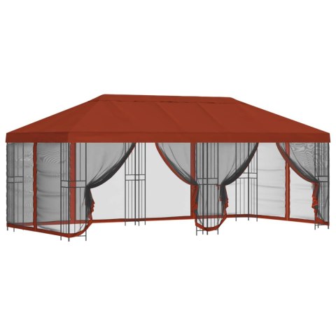 Altana z bokami 6 x 3 m terakota Poliester i Stal 190