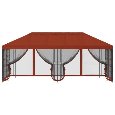 Altana z bokami 6 x 3 m terakota Poliester i Stal 190