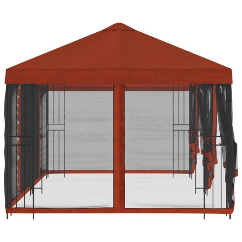 Altana z bokami 6 x 3 m terakota Poliester i Stal 190