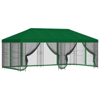 Altana z bokami 6 x 3 m zielony Poliester i Stal 190