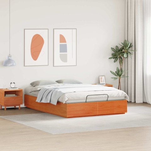 Łóżko otomanowe 160 x 200 cm Lite drewno sosnowe