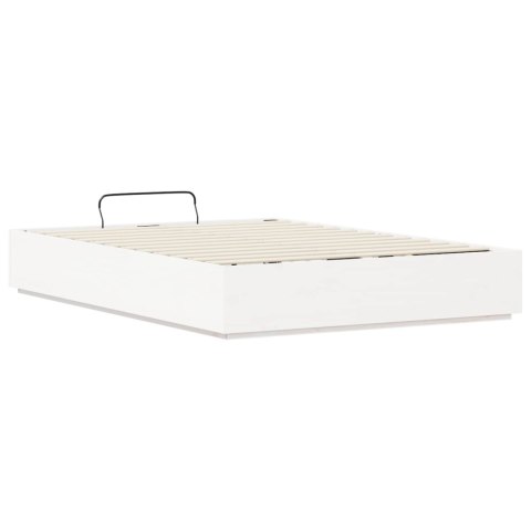 Łóżko otomanowe Biały 120 x 190 cm Lite drewno sosnowe