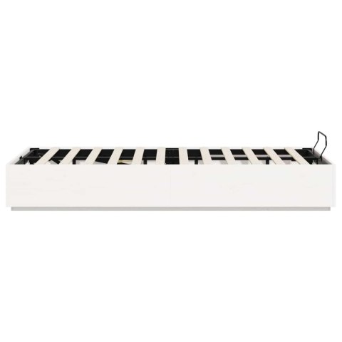 Łóżko otomanowe Biały 135 x 190 cm Lite drewno sosnowe