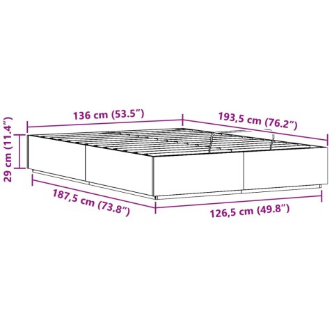 Łóżko otomanowe Biały 135 x 190 cm Lite drewno sosnowe