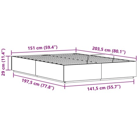 Łóżko otomanowe Biały 150 x 200 cm Lite drewno sosnowe