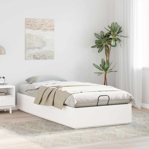 Łóżko otomanowe Biały 90 x 200 cm Lite drewno sosnowe