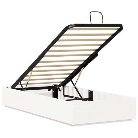 Łóżko otomanowe Biały 90 x 200 cm Lite drewno sosnowe