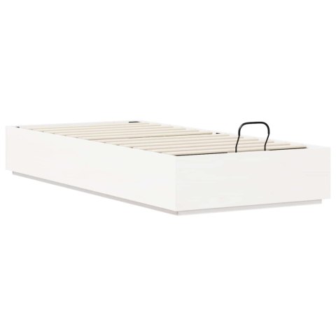 Łóżko otomanowe Biały 90 x 200 cm Lite drewno sosnowe
