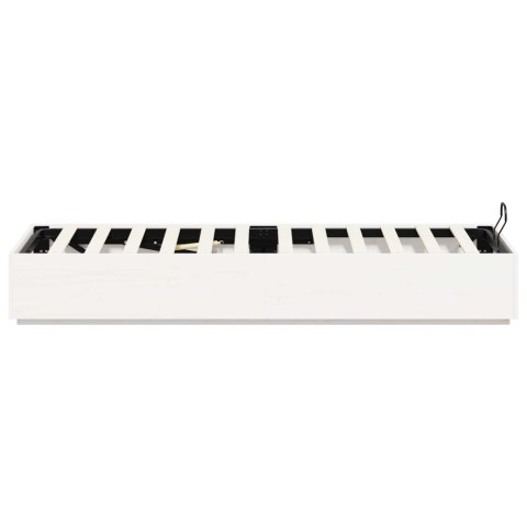 Łóżko otomanowe Biały 90 x 200 cm Lite drewno sosnowe