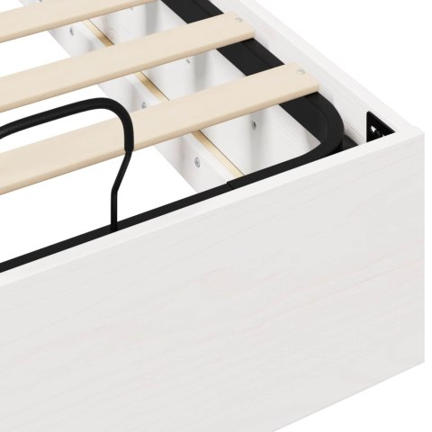 Łóżko otomanowe Biały 90 x 200 cm Lite drewno sosnowe