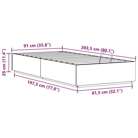 Łóżko otomanowe Biały 90 x 200 cm Lite drewno sosnowe