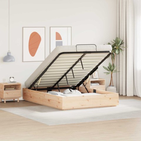 Łóżko otomanowe Naturalny 120 x 190 cm Lite drewno sosnowe