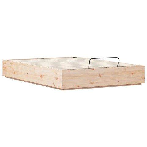 Łóżko otomanowe Naturalny 120 x 190 cm Lite drewno sosnowe