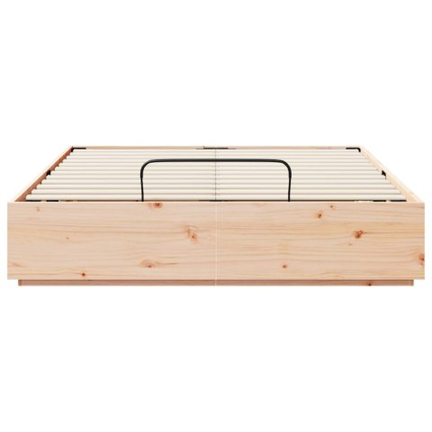 Łóżko otomanowe Naturalny 120 x 190 cm Lite drewno sosnowe