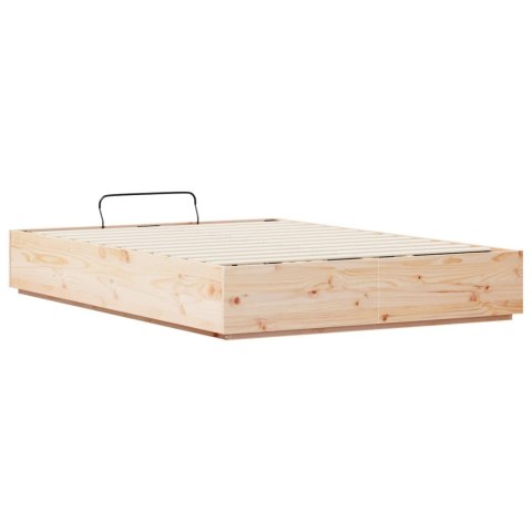 Łóżko otomanowe Naturalny 120 x 190 cm Lite drewno sosnowe