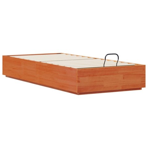 Łóżko otomanowe Woskowy Brąz 100 x 200 cm Lite drewno sosnowe