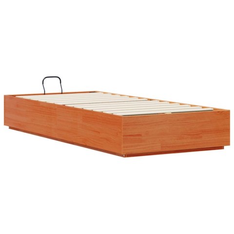 Łóżko otomanowe Woskowy Brąz 100 x 200 cm Lite drewno sosnowe