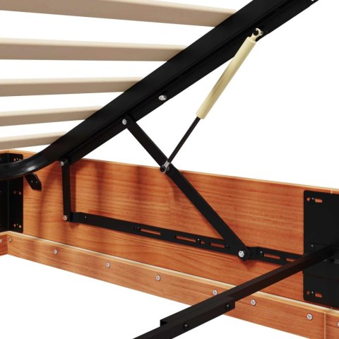 Łóżko otomanowe Woskowy Brąz 100 x 200 cm Lite drewno sosnowe