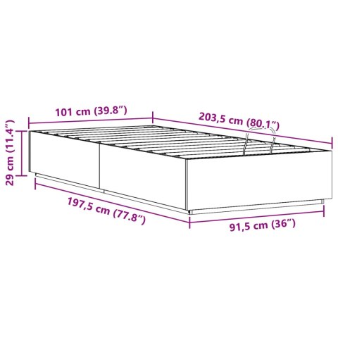 Łóżko otomanowe Woskowy Brąz 100 x 200 cm Lite drewno sosnowe