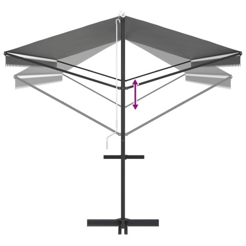 Markiza wolnostojąca Szary 6 x 3 m Poliester