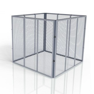 Metalowy kompostownik ogrodowy 450 l - srebrny, przewiewny