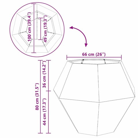 Donica 2 pcs Srebrny 100 x 100 x 80 cm Stal nierdzewna