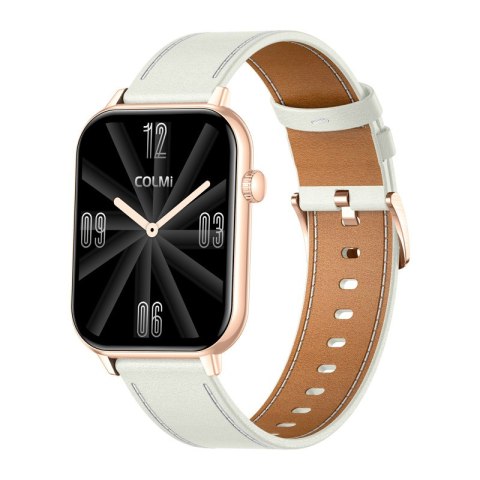 Smartwatch COLMI C28 Złoty + biały skórzany pasek