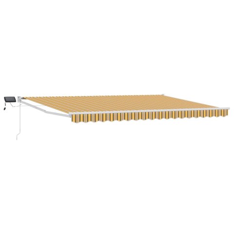 Markiza ręczna z LEDami Żółty, Szary i Biały 5 x 3 m