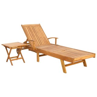 Leżak ze stolikiem 2 pcs brązowy 40 x 40 x 40 cm