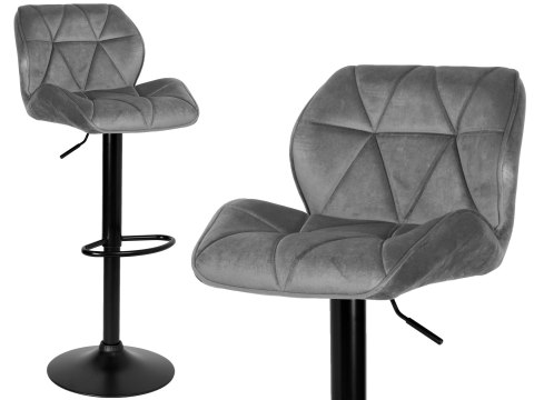 Krzesło barowe GRAPPO BLACK grafitowy VELVET