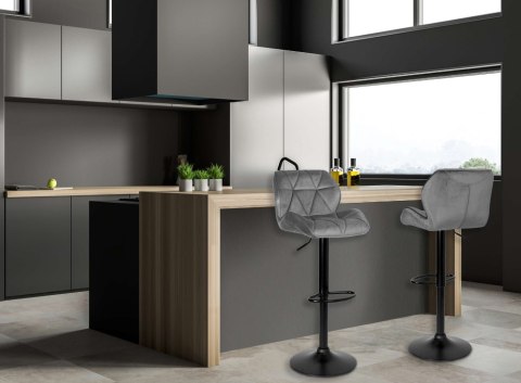 Krzesło barowe GRAPPO BLACK grafitowy VELVET