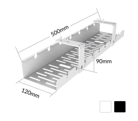 Organizer kabli do biurka ACTIVEJET CMP502 biały metalowy