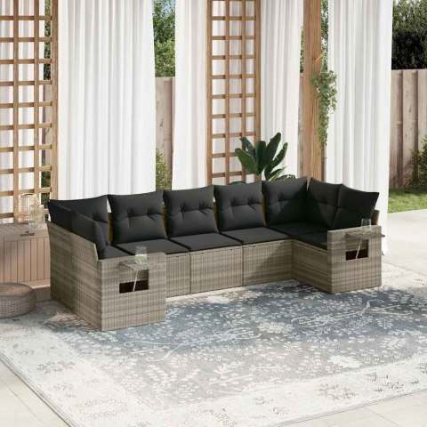 7-cz. zestaw wypoczynkowy do ogrodu, z poduszkami, jasnoszary