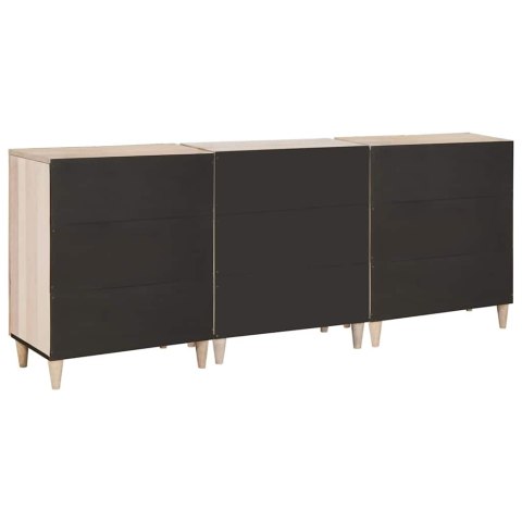 Bufet 3 pcs Biały 180 x 33,5 x 75 cm lite drewno mango