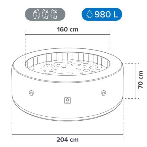 Spa ogrodowe, jacuzzi pompowane AVENLI NICE 6 osobowe 204x70 brąz