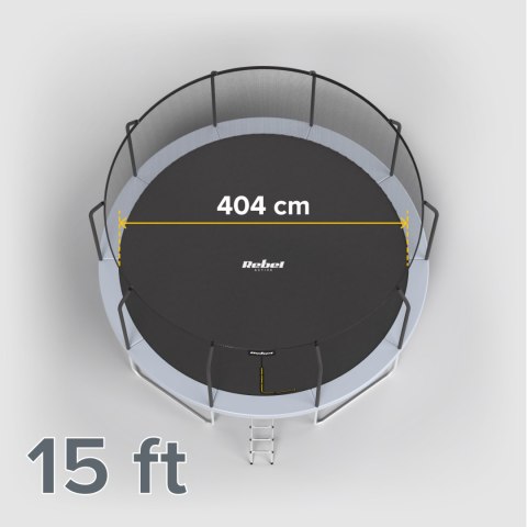 Trampolina Rebel Active PRO 15ft/457 cm, siatka, drabinka