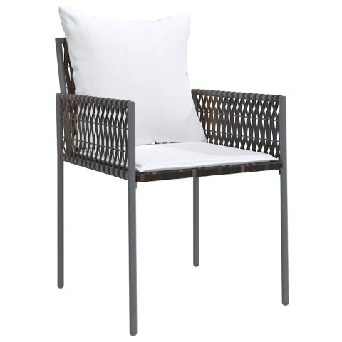 Zestaw do jadalni w ogrodzie 5 pcs Brązowy i czarny Rattan PE
