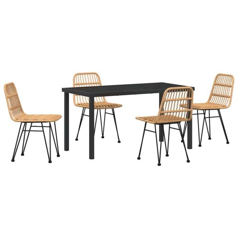 Zestaw do jadalni w ogrodzie 5 pcs Brązowy
