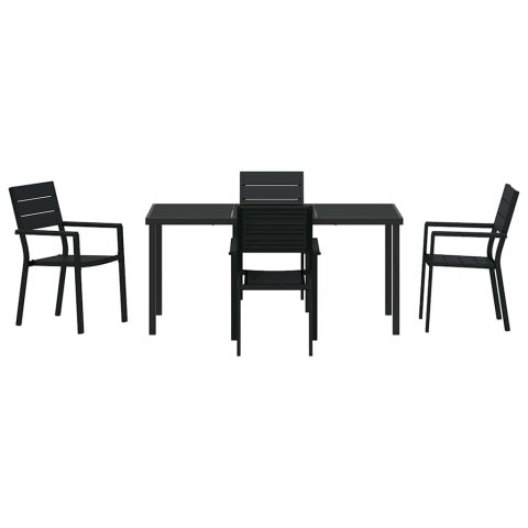 Zestaw do jadalni w ogrodzie 5 pcs Czarny
