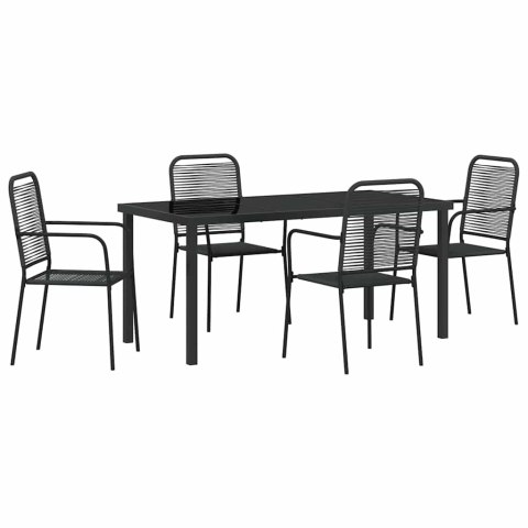Zestaw do jadalni w ogrodzie 5 pcs Czarny